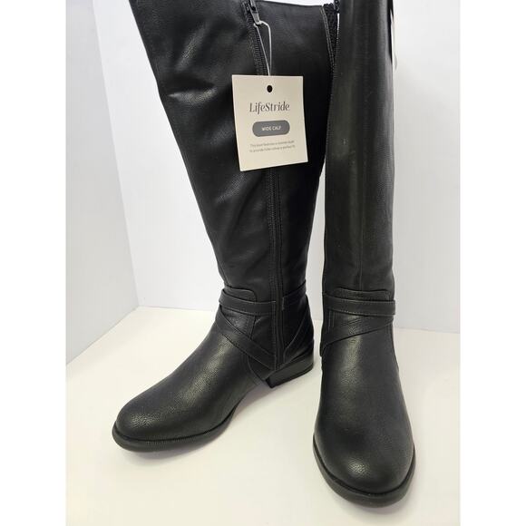 LifeStride Xtrovert Wide Calf Riding Boot Black Size 6.5M NWT AND BOX - Picture 8 of 9